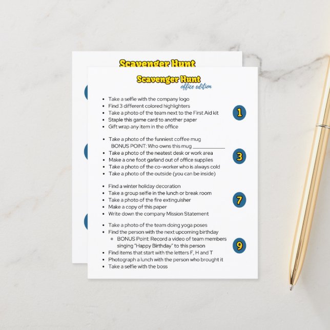 Papier Activité de construction de l'équipe de chasse au  (Devant/Arrière en situation)