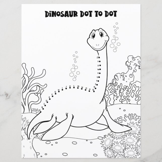 Papier Activité des enfants Dinosaure mignon Point alphab (Devant)