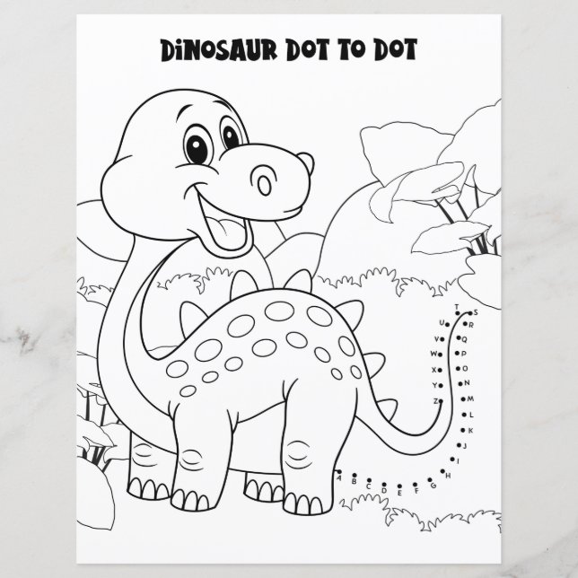 Papier Activité pour enfants Dinosaure Point à Point par  (Devant)