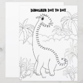 Papier Activité pour enfants dinosaure relier les points (Devant / Derrière)
