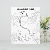 Papier Activité pour enfants dinosaure relier les points (Debout devant)