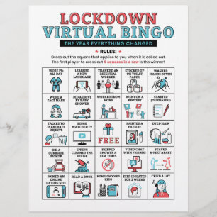 Papier Activités de verrouillage du bingo de quarantaine