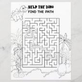 Papier Activités pour enfants Stegosaurus Dinosaur Maze P (Dos)