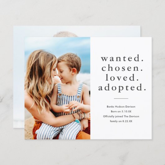 Papier Adoption du budget Faire-part (Devant / Derrière)