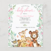 Papier Adorable Baby shower de bois Invitation budgétaire (Devant)