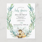 Papier Adorable Baby shower de bois Invitations budgétair (Devant)