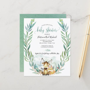 Papier Adorable Baby shower de bois Invitations budgétair