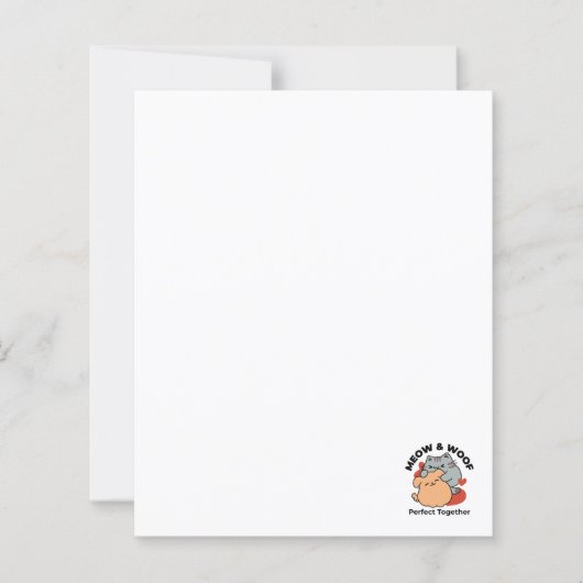 Papier Adorable chat et chien Hug - Meow & Woof Design (Devant)