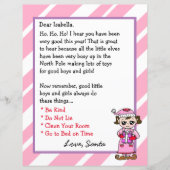 Papier Adorable Elf Lettre personnalisée de Père Noël (Devant)