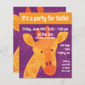 Papier Adorable Giraffe Party Invitation avec enveloppe (Devant / Derrière)