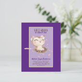 Papier Adorable OWL Baby shower Filles ou garçons Invitat (Debout devant)