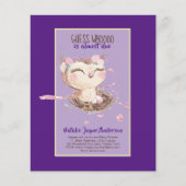 Papier Adorable OWL Baby shower Filles ou garçons Invitat (Devant)