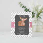 Papier Adorable Pink Deer Chevron Parties scintillant Bab (Debout devant)
