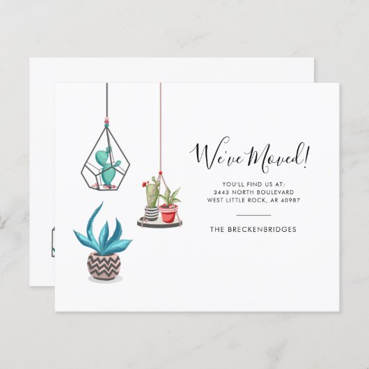 Papier Adresse de déplacement budgétaire Faire-part Boho (Devant / Derrière)