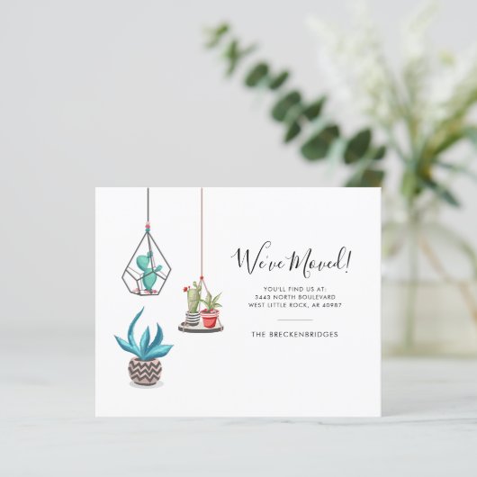 Papier Adresse de déplacement budgétaire Faire-part Boho (Debout devant)