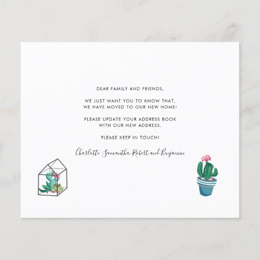 Papier Adresse de déplacement budgétaire Faire-part Boho (Dos)