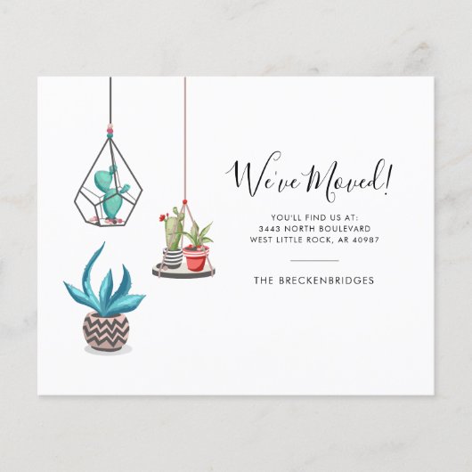 Papier Adresse de déplacement budgétaire Faire-part Boho (Devant)