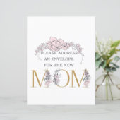 Papier Adresse d'un panneau d'enveloppe Baby shower botan (Debout devant)