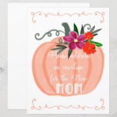 Papier Adresse d'une enveloppe d'un petit Citrouille (Devant / Derrière)