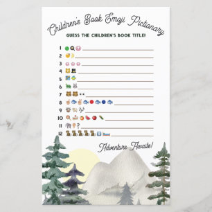 Papier Adventure Await! Emoji Pictionary Baby shower Jeu