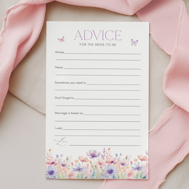 Papier Advice for the Bride Butterfly Bridal Shower Game (Wildflower Butterfly Bridal Shower Advice for the Bride Game | Lifetime of butterflies)