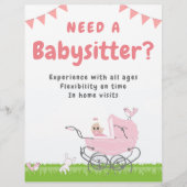Papier Affiche de babysitting (Devant)