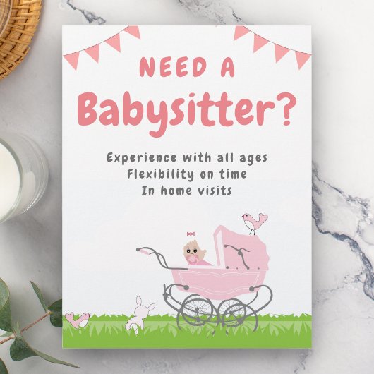 Papier Affiche de babysitting