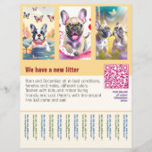 Papier affiche de chiots à vendre avec code QR orange (Devant)