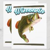 Papier Affiche de pêche du Wisconsin (Devant / Derrière)
