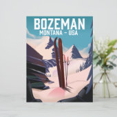 Papier Affiche de ski Bozeman Montana (Debout devant)