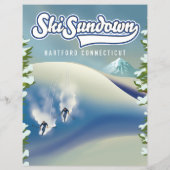 Papier Affiche de ski Sundown Hartford Connecticut (Dos)