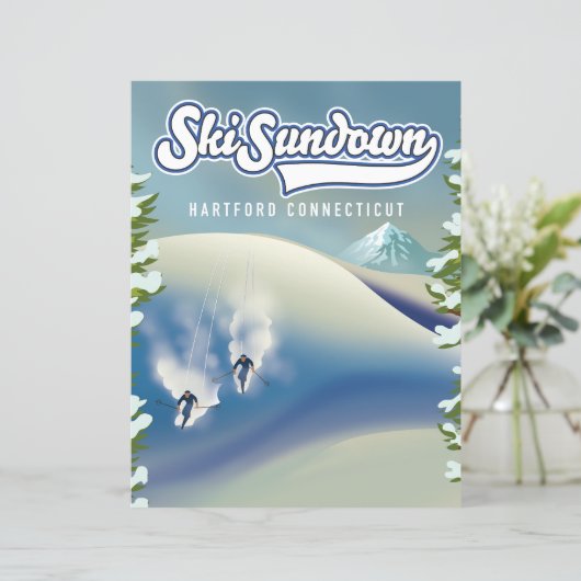Papier Affiche de ski Sundown Hartford Connecticut (Debout devant)