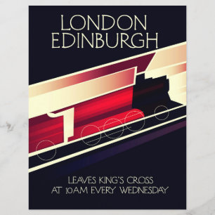 Papier Affiche de style vintage Locomotive Londres Édimbo