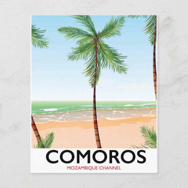 Papier Affiche de vacances sur l'île des Comores. (Devant)