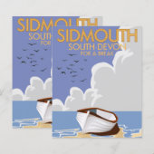 Papier Affiche de voyage vintage de Sidmouth South Devon. (Devant / Derrière)