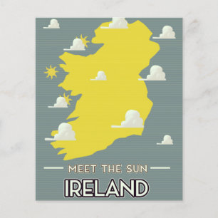 Papier Affiche de voyage vintage Meet the Sun Ireland