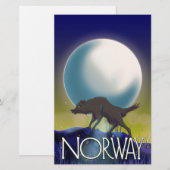 Papier Affiche du loup de Norvège (Devant / Derrière)
