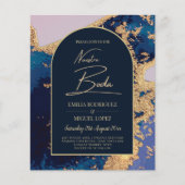 Papier Agate Blue Gold Nuestra Boda Mariage espagnol Leah (Devant)
