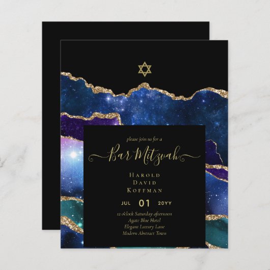 Papier AGATE Gold BAR MITZVAH (Devant / Derrière)