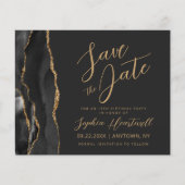Papier Agate Or Noir pour les 18 Ans Save the Date (Devant)