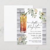 Papier Âgé à Perfection Floral 90e anniversaire Invitatio (Devant / Derrière)