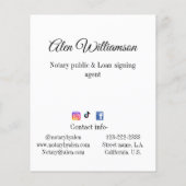 Papier Agent de signature de prêt notaire public ajouter  (Dos)