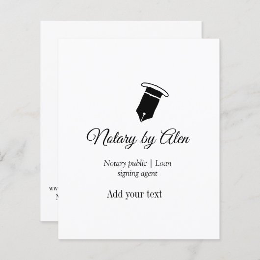 Papier Agent de signature de prêt public notaire ajouter  (Devant / Derrière)