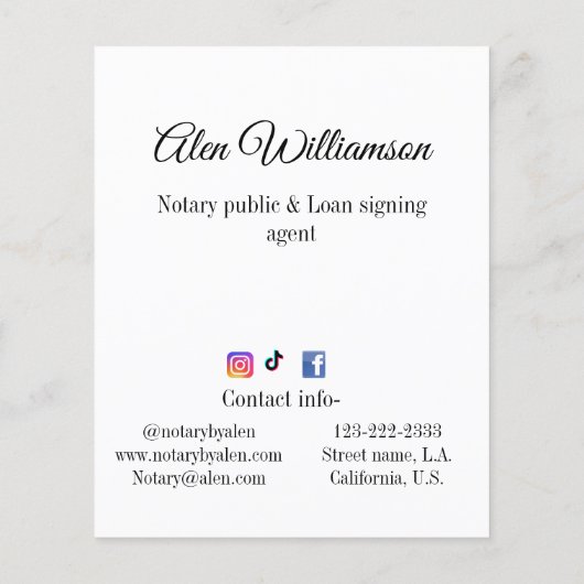 Papier Agent de signature de prêt public notaire ajouter  (Dos)