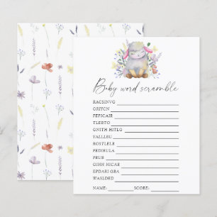 Papier Agneau - Jeu de mots mélés pour baby shower