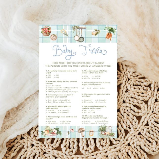 Papier Agricoles locales Marché Garçon bébé Trivia Jeu (Créateur téléchargé)
