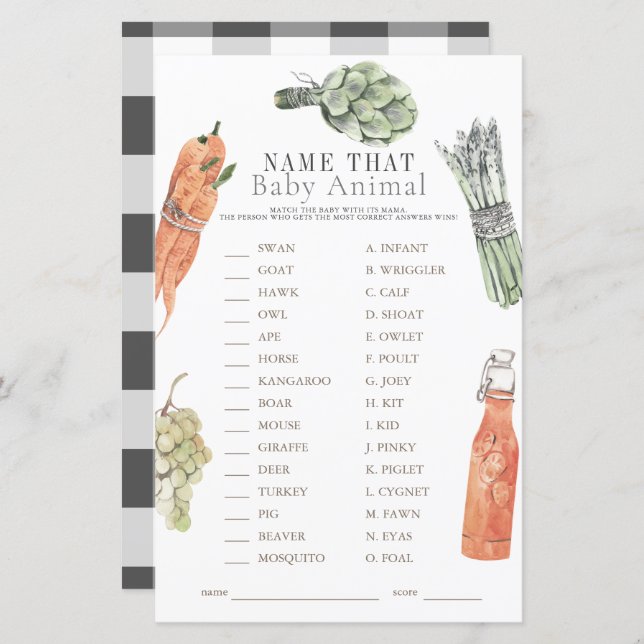 Papier Agriculteurs cultivés localement Nom du marché de  (Devant / Derrière)