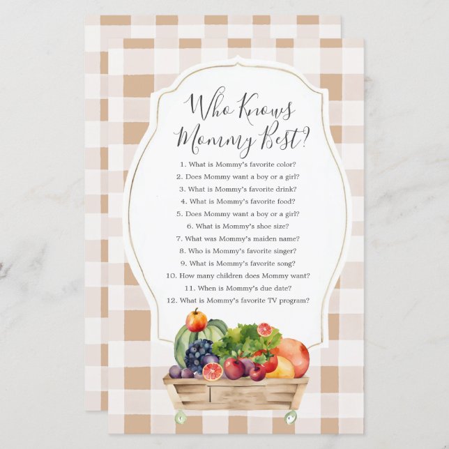 Papier Agriculteurs Légume qui connaissent maman mieux (Devant / Derrière)