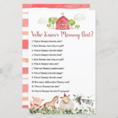 Papier Agritourisme Animaux Barnyard Qui Connaît Maman Me (Devant / Derrière)