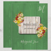 Papier Agritourisme rustique recette florale organisateur (Devant / Derrière)